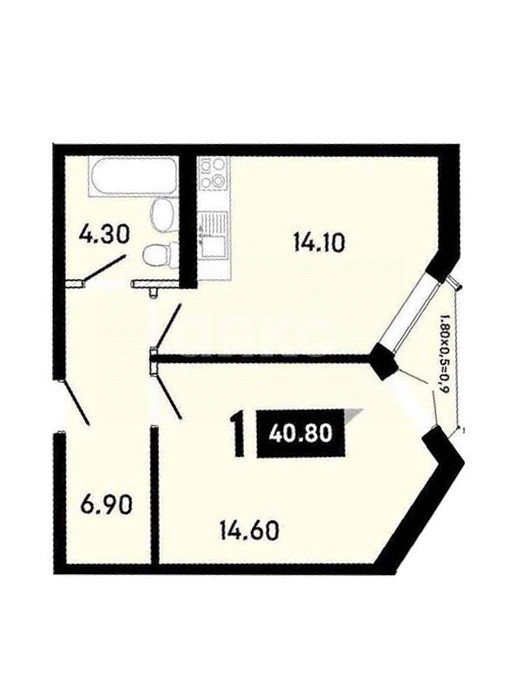 Фото №25: 1-комнатная квартира 41 м² - Анапа, 3Б, жилой комплекс Парадный, 3Б, мкр. жилой комплекс Парадный, ул. Супсехское шоссе, 4к2