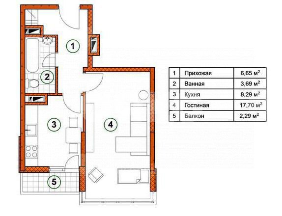 Фото №13: 1-комнатная квартира 38 м² - Анапа, 12-й, мкр. 12-й, 36А