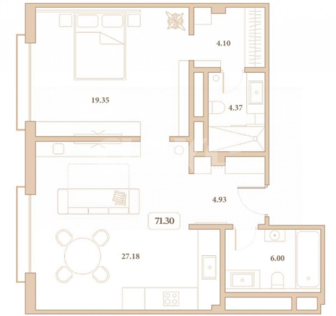 Фото №34: Апартаменты 71 м² - Анапа, ул. Толстого, 27