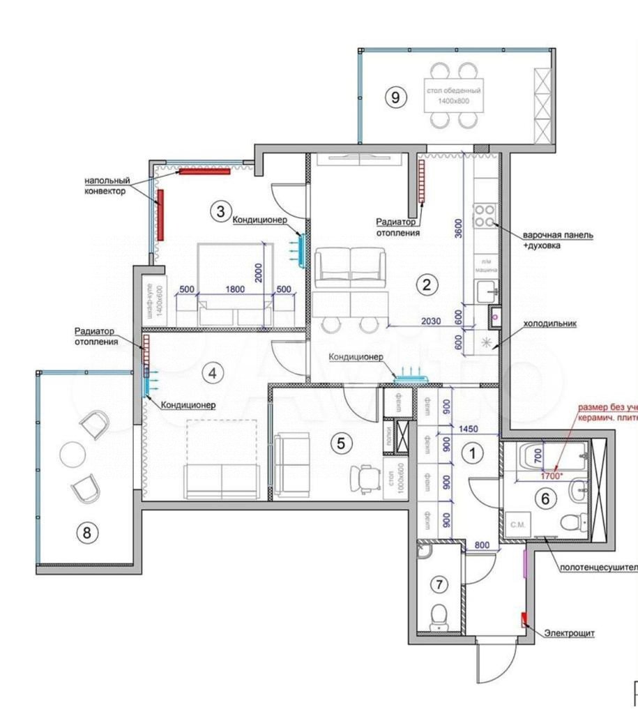 Фото №20: 3-комнатная квартира 96 м² - Анапа, ул. Ленина, 9