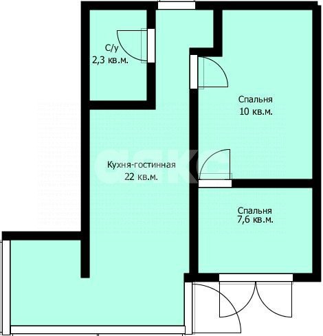 Фото №21: Апартаменты 39 м² - Анапа, пр-кт Пионерский, 100Вк2