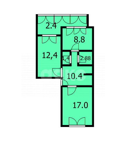 Фото №8: 2-комнатная квартира 55 м² - Анапа, ул. Шевченко, 251