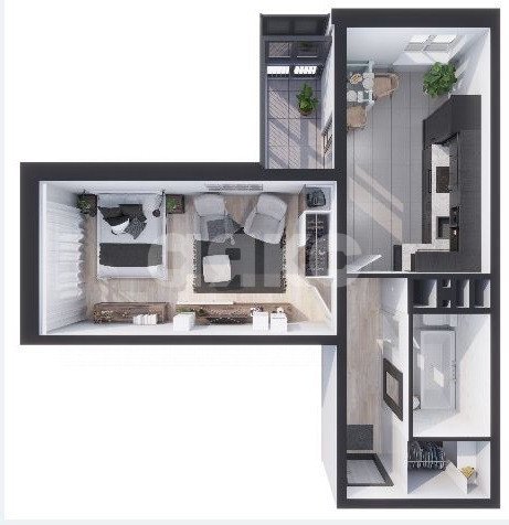 Фото №7: 1-комнатная квартира 45 м² - Анапа, жилой комплекс Парковый, мкр. Парковый, ул. Парковая, 79к1