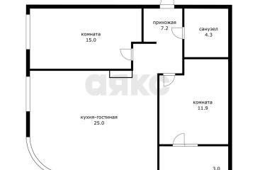 Фото №3: 2-комнатная квартира 64 м² - Краснодар, мкр. ЖК Эрмитаж, 