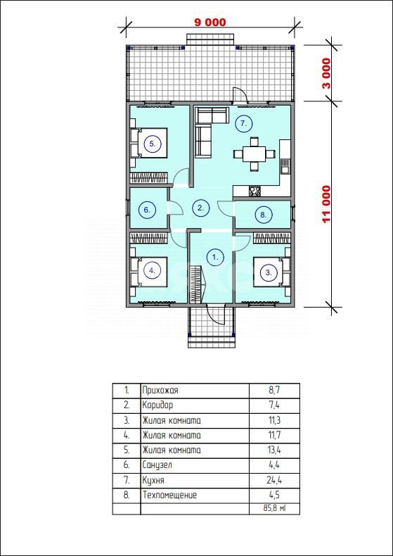 Фото №11: Дом 85 м² + 5 сот. - Гостагаевская