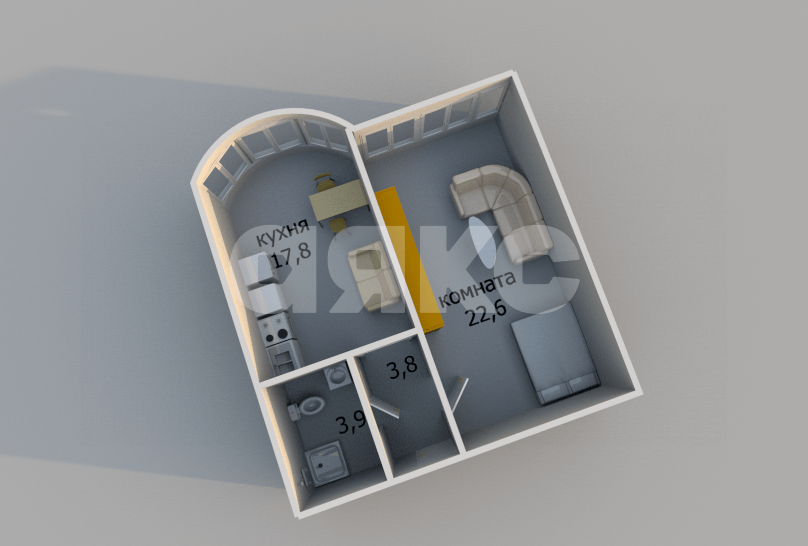 Фото №15: 1-комнатная квартира 48 м² - Анапа, Алексеевка, мкр. Алексеевка, ул. Анапское шоссе, 1Г