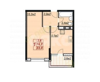 Фото №18: 1-комнатная квартира 36 м² - Анапа, Алексеевка, жилой комплекс Лазурный, Алексеевка, мкр. жилой комплекс Лазурный, ул. Крестьянская, 27к5