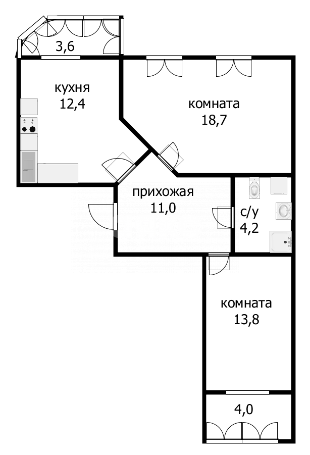 Фото №24: 2-комнатная квартира 67 м² - Анапа, ЖК Радуга, Парковый, мкр. жилой комплекс Радуга, ул. Парковая, 64к1