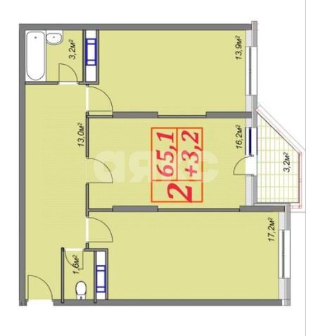 Фото №24: 2-комнатная квартира 68 м² - Анапа, 3Б, мкр. 3Б, ул. Владимирская, 150