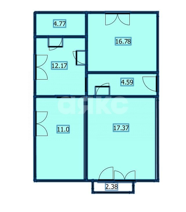 Фото №18: 2-комнатная квартира 51 м² - Витязево, ул. Кооперативная, 44