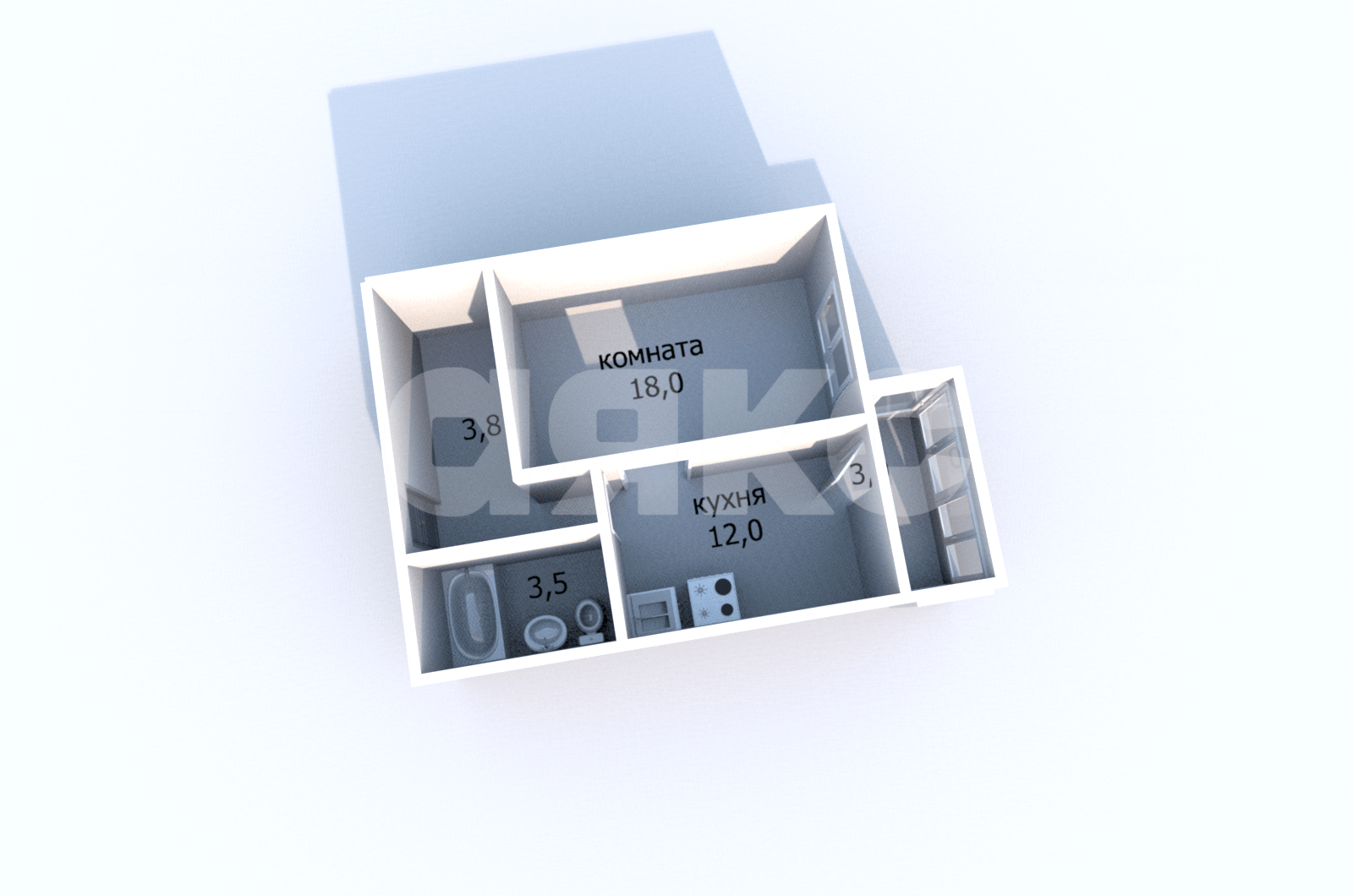 Фото №16: 1-комнатная квартира 37 м² - Анапа, ул. Краснодарская, 66Г