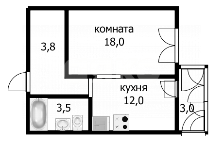 Фото №17: 1-комнатная квартира 37 м² - Анапа, ул. Краснодарская, 66Г