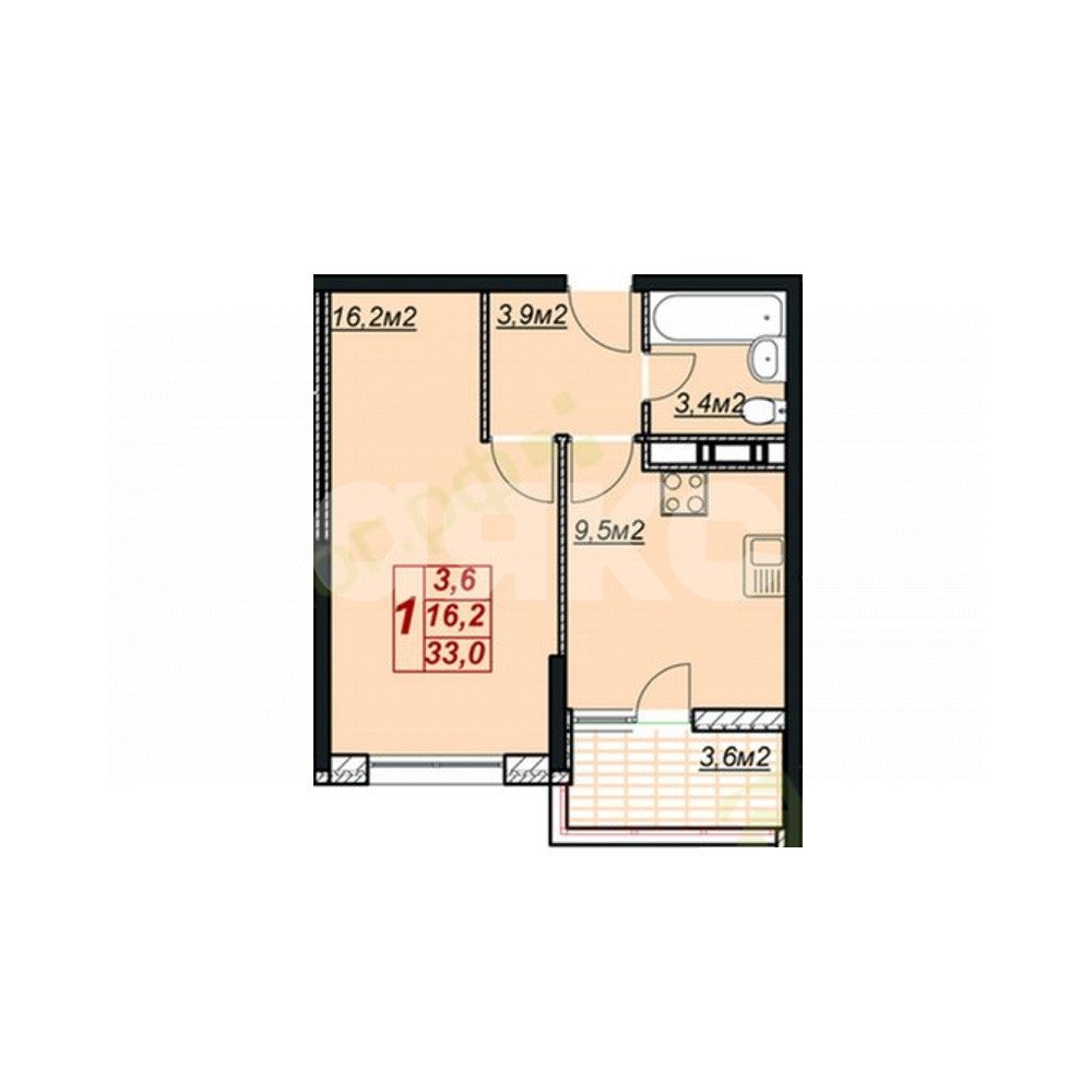 Фото №14: 1-комнатная квартира 36 м² - Анапа, Алексеевка, жилой комплекс Лазурный, Алексеевка, мкр. жилой комплекс Лазурный, ул. Крестьянская, 27к7